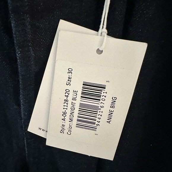 NWT Anine Bing Bennett Jeans Size 30 Midnight Blue - Picture 3 of 6